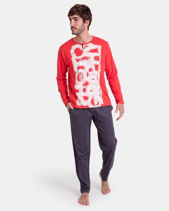 PIJAMA ROJO 100 ALGOD N