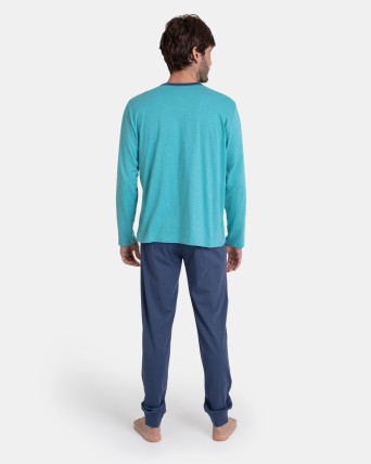PIJAMA VERDE AZULADO 100% ALGODÓN