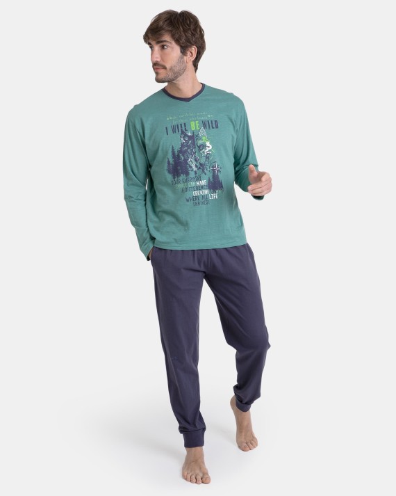 PIJAMA LARGO VERDE