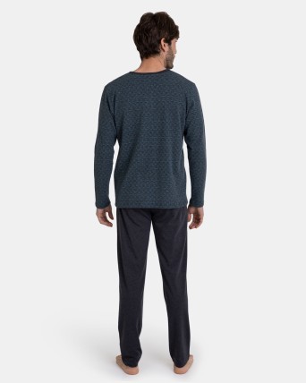 PIJAMA LARGO JACQUARD VERDE