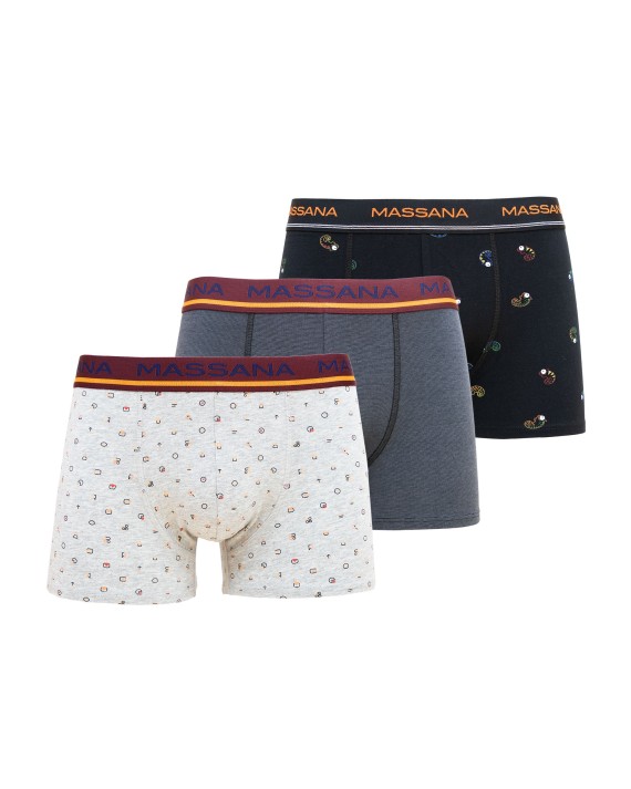 PACK 3 BOXER DE PUNTO DE HOMBRE ESTAMPADO