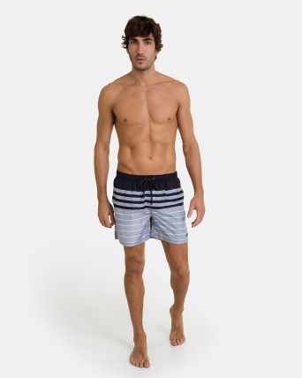 Bañador bermuda de hombre con estampado de rayas