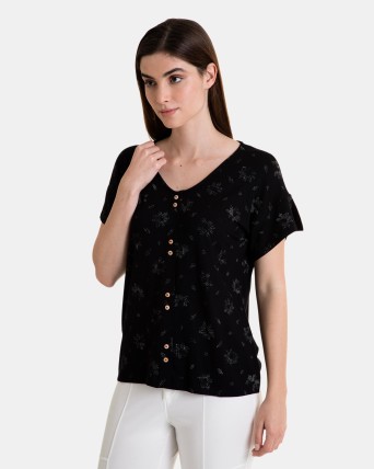 Blusa de manga corta con...