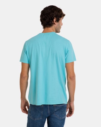 Camiseta de hombre de manga corta marino con estampado