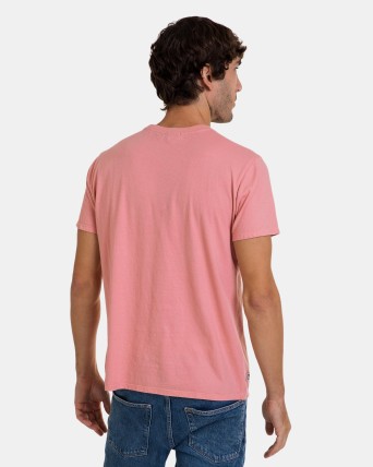 Camiseta de hombre de manga corta teja con estampado