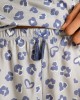 Pijama de mujer corto de tela abierto estampado animal-print