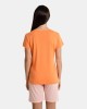 Pijama de mujer corto de manga corta y cuello caja color naranja