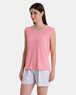 Pijama de mujer corto sin mangas tejido jacquard color rosa suave