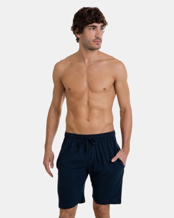 pantalons de Pijama curt d'home en punt color marí