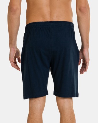 pantalón de Pijama corto de hombre en punto color marino