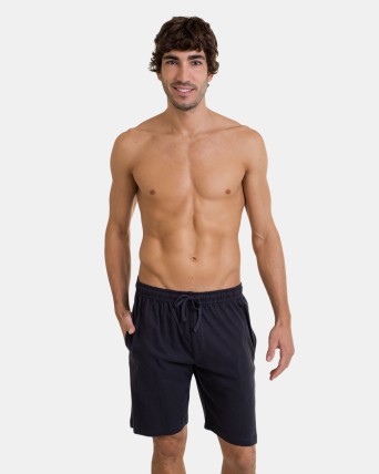 pantalón de Pijama corto de hombre en punto color gris