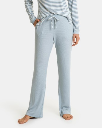 Pantalón de pijama de mujer largo en azul