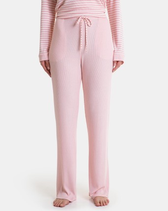 Pantalón de pijama de mujer largo en rosa
