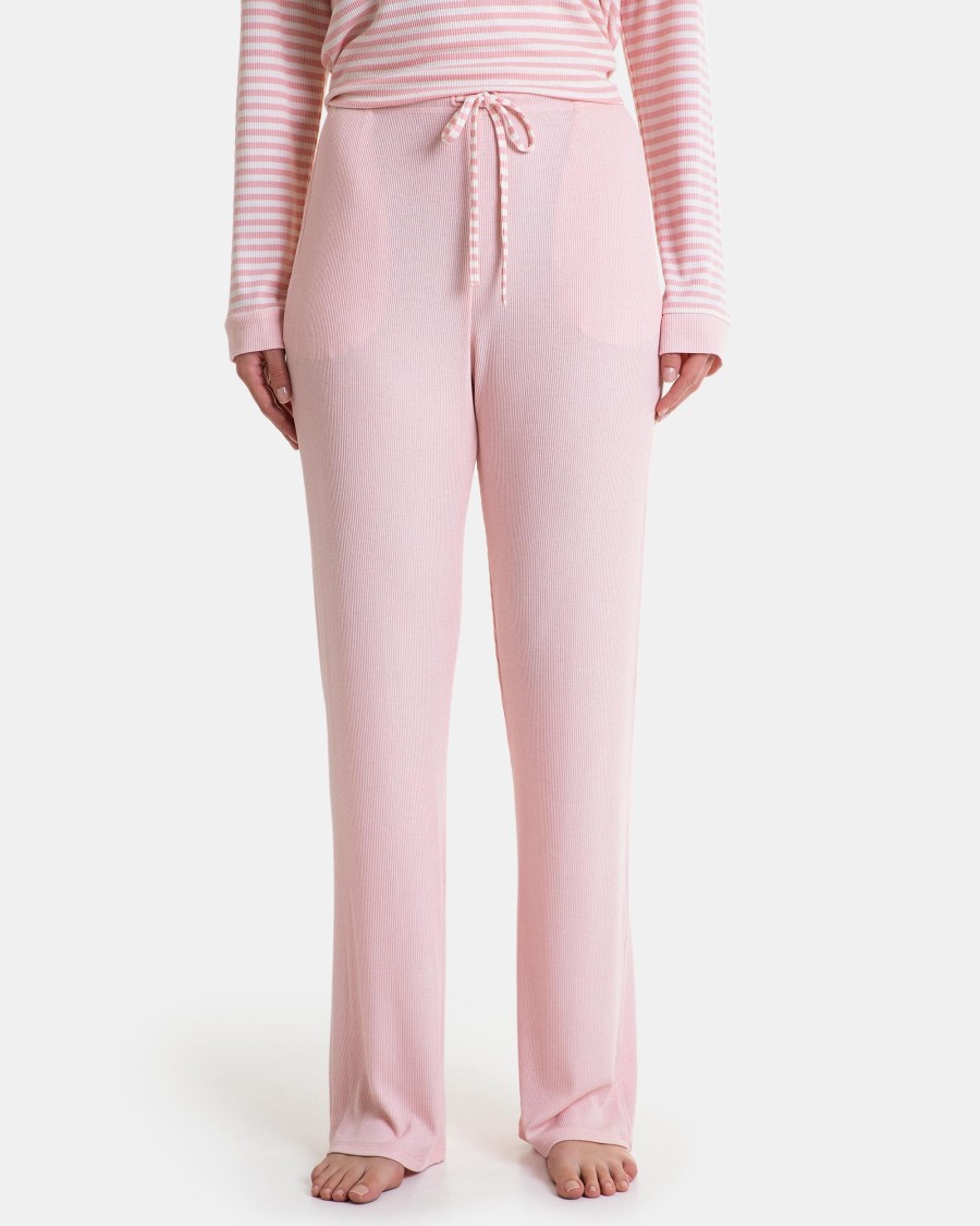 Pantalons de pijama de dona llarg en rosa