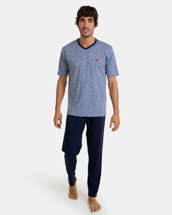 Pijama  de hombre de punto en color azul
