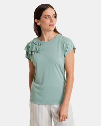 Camiseta hombro caido mujer online