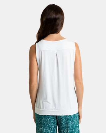 Camiseta de mujer sin mangas y cuello pico