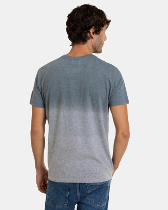 Camiseta de hombre de manga corta con degradado y estampado