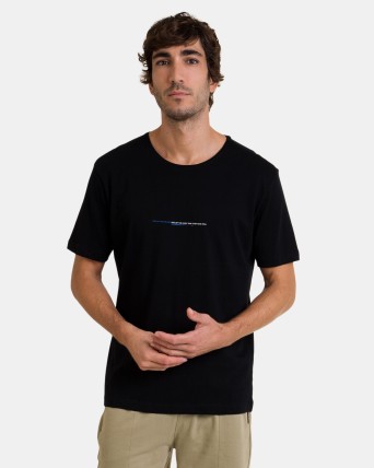 Camiseta negra de manga corta de hombre