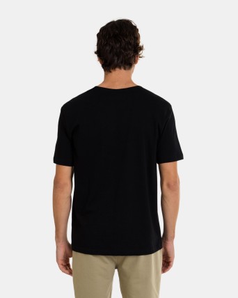 Camiseta negra de manga corta de hombre