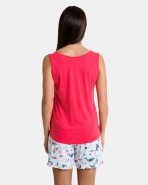 Pijama de mujer corto sin mangas estampado "océano"