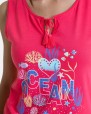 Pijama de mujer corto sin mangas estampado "océano"