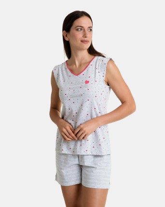 Pijama de mujer corto sin...