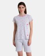 Pijama de mujer bermuda de manga corta en color gris vigoré
