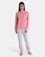 Pijama de dona llarg en teixit Jacquard color rosa suau