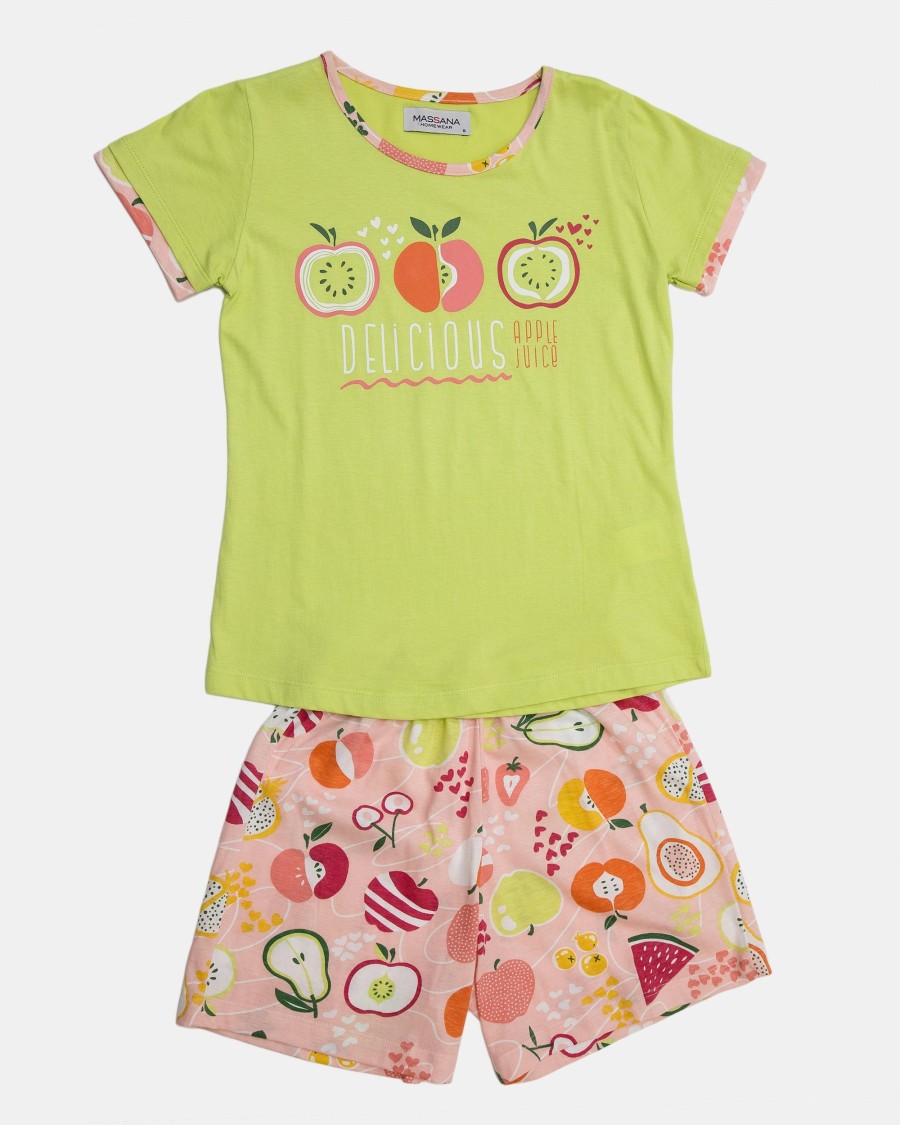 Pijama de nena curt estampat fruites de màniga curta