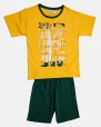 Pijama de niño corto en manga corta amarillo