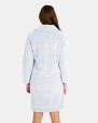 Women's short bicolor fleece robe