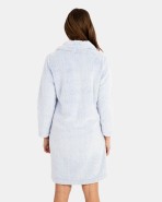 Women's short bicolor fleece robe