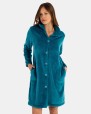 Women's long textured fleece robe