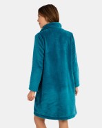 Women's long textured fleece robe