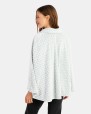 Women's poncho in fleece fabric with herringbone embossing