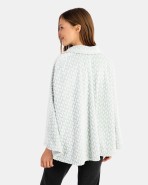 Women's poncho in fleece fabric with herringbone embossing