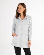 Women's short robe in microfleece fabric
