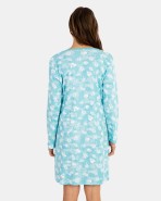 Printed long sleeve short nightgown