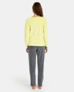 Women's long pyjamas in microfleece fabric