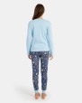 Pijama de mujer largo en punto de algodón estampado