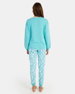 Women's long pyjamas in ribbed knit