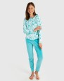 Women's long pyjamas in microfleece fabric