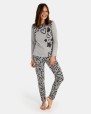 Women's long pajamas in milanese knit jacquard fabric