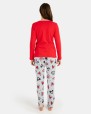 Women's long pajamas in printed interlock fabric