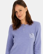 Women's long pajamas in tweed fabric and printed interlock