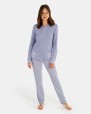 Women's long pajamas in double-sided fabric
