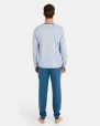 Men's pyjamas in micro-printed cotton knit