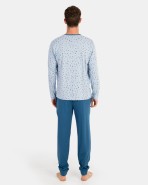 Men's pyjamas in micro-printed cotton knit