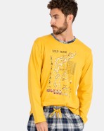 Men's yellow knitted pajamas